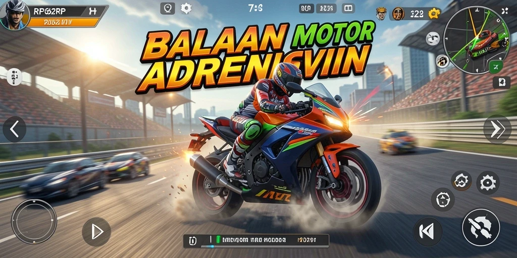 Gameplay seru serba motor balap yang mendebarkan.